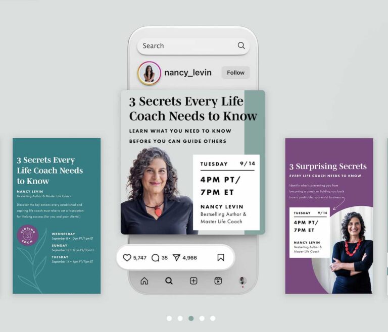 Digital ads for Nancy Levin